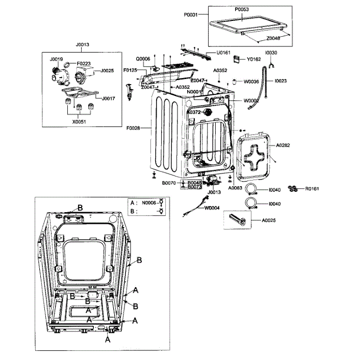 Frame Diagram and Parts List for WF337AAW XAA-00 Samsung Washer