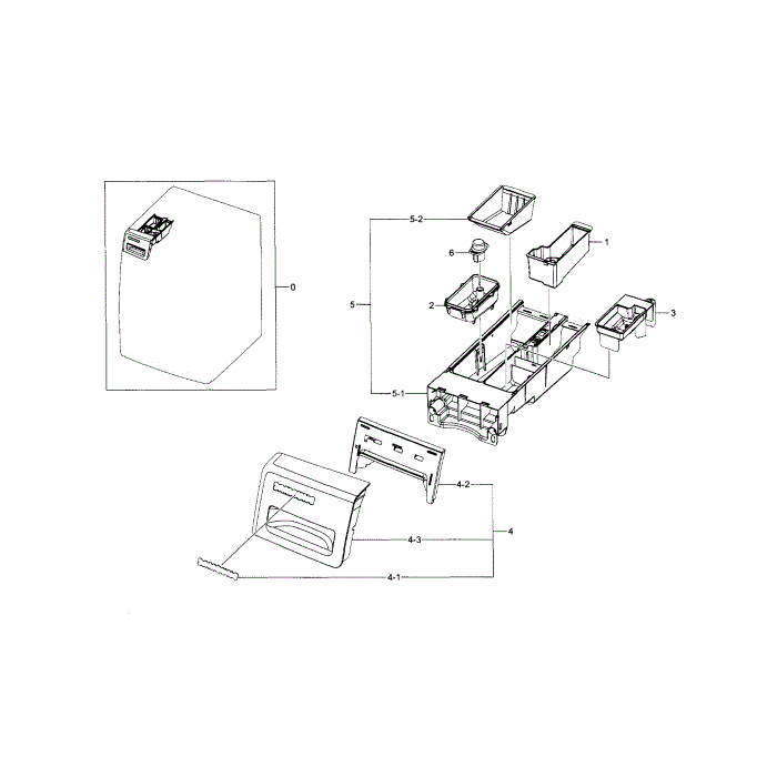 Drawer Diagram and Parts List for WF330ANB XAA-04 Samsung Washer