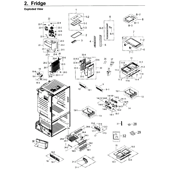 Fridge Diagram and Parts List for RF26J7500SR AA-01 Samsung Refrigerator