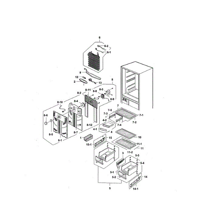 Refrigerator Diagram and Parts List for RB195ZASH XAA-00 Samsung Refrigerator