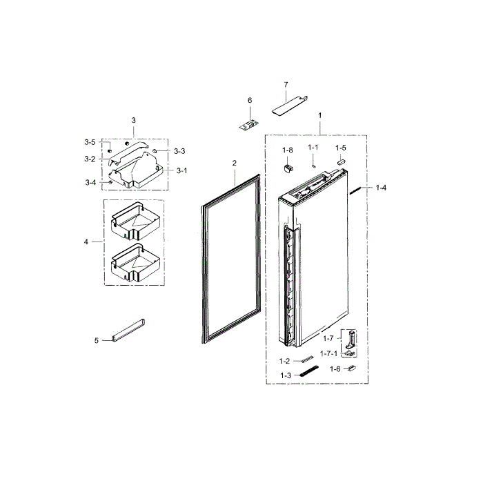 Door R-Refrigerator Diagram and Parts List for RF34H9960S4 AA-00 Samsung Refrigerator