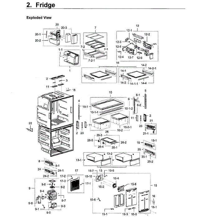 Fridge Diagram and Parts List for RF28K9070SG AA-01 Samsung Refrigerator