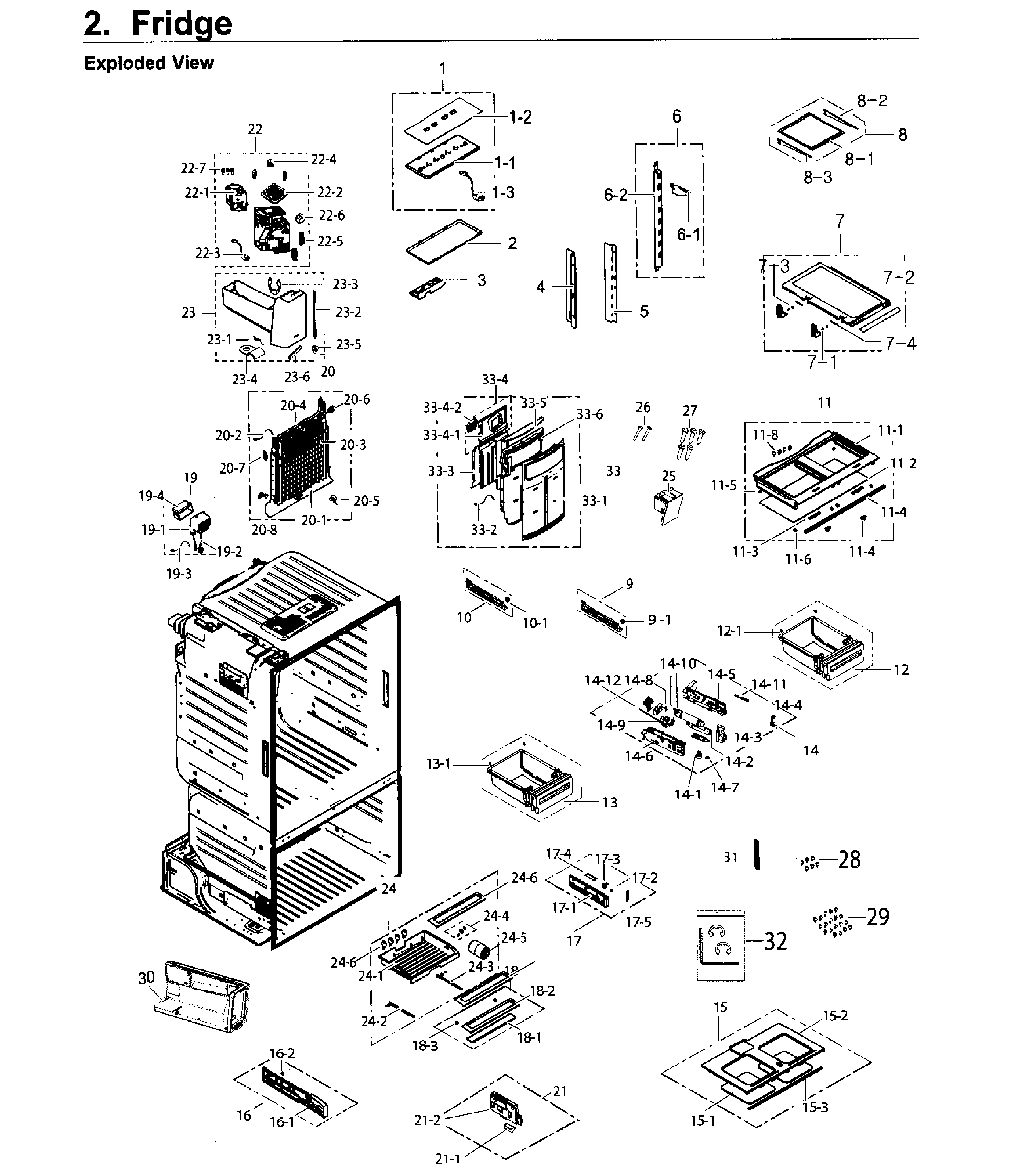 Fridge Diagram and Parts List for RF26J7500SR AA-0001 Samsung Refrigerator