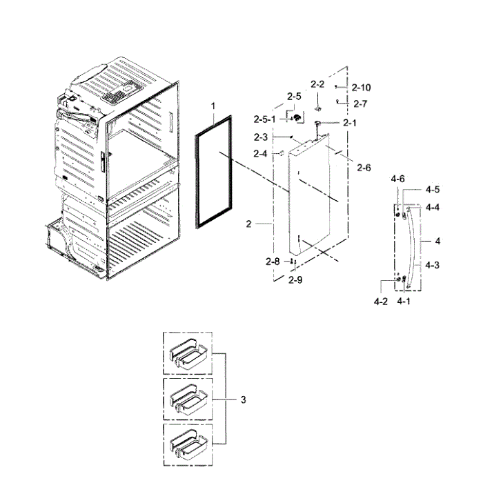 Fridge Door R Diagram and Parts List for RF28HMEDBSR AA-09 Samsung Refrigerator