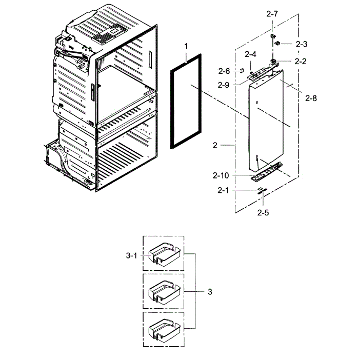 Refrigerator Door R Diagram and Parts List for RF4287HABP XAA-04 Samsung Refrigerator