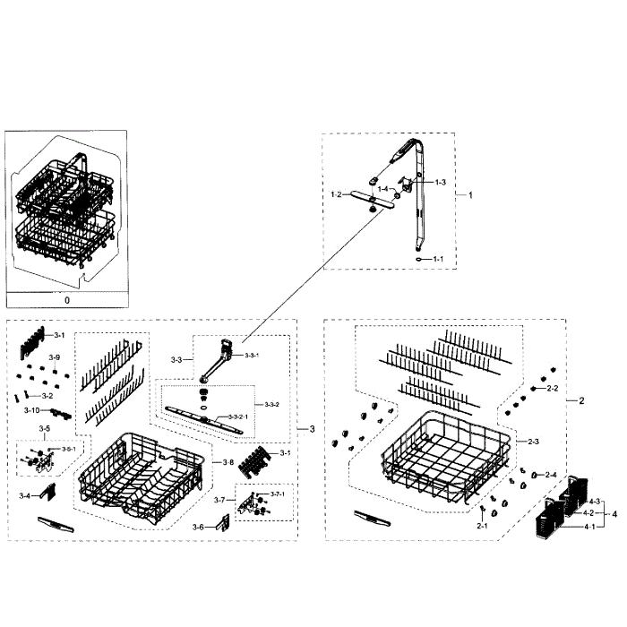 Wash Assembly Diagram and Parts List for DW80J7550UW AA-00 Samsung Dishwasher