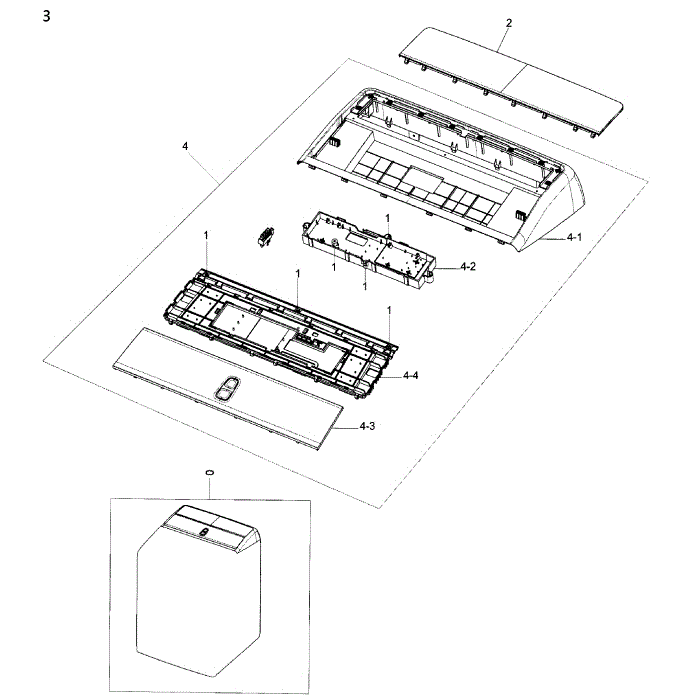 Control Panel Diagram and Parts List for DV50K8600GV A3-00 Samsung Dryer