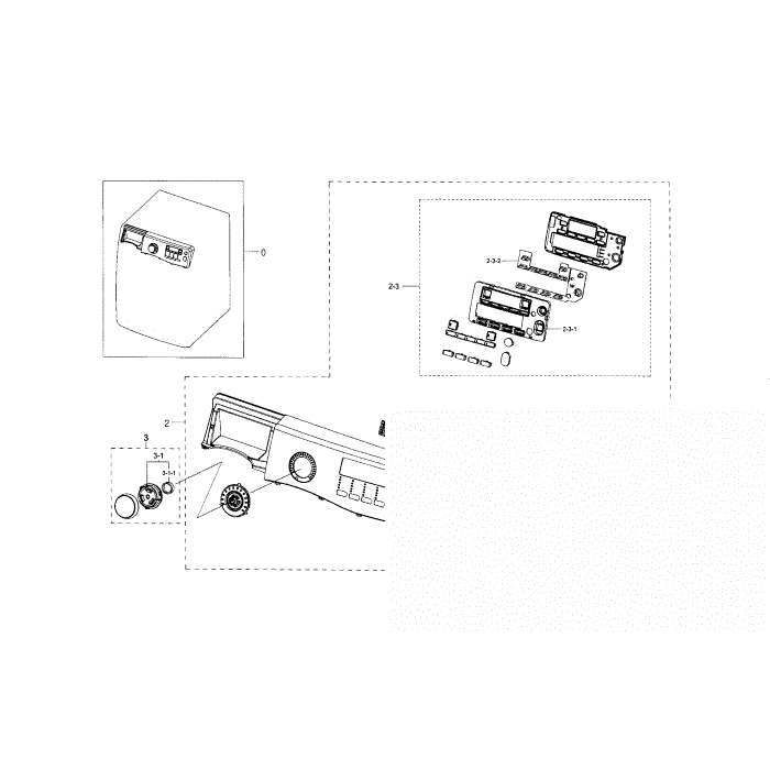 Control Panel Diagram and Parts List for WF395BTPASU A1-01 Samsung Washer
