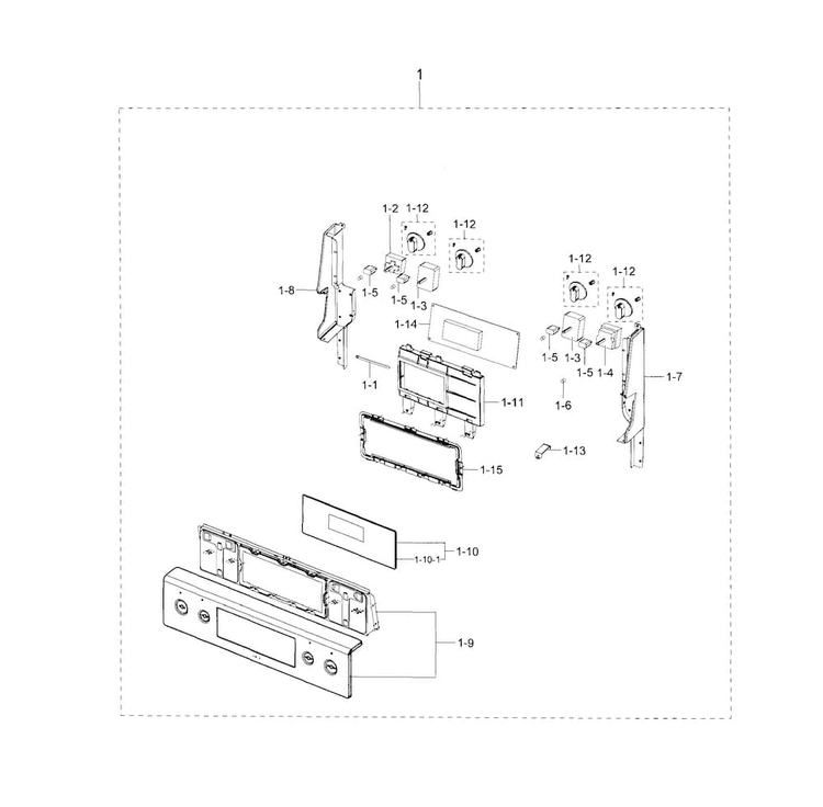 Control Panel Diagram and Parts List for FE710DRS XAA-0002 Samsung Range