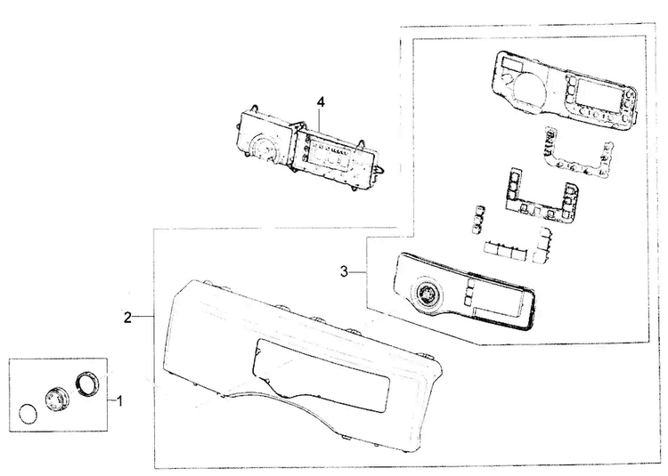 Control Panel Diagram and Parts List for DV220AEW XAA Samsung Dryer