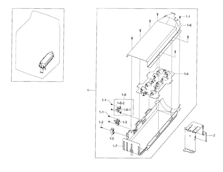 Duct Heater-electric Diagram and Parts List for DV45H7200EW A2-0000 Samsung Dryer