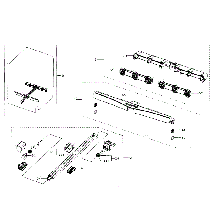 Motion Assembly Diagram and Parts List for DW80H9930MO AA-00 Samsung Dishwasher