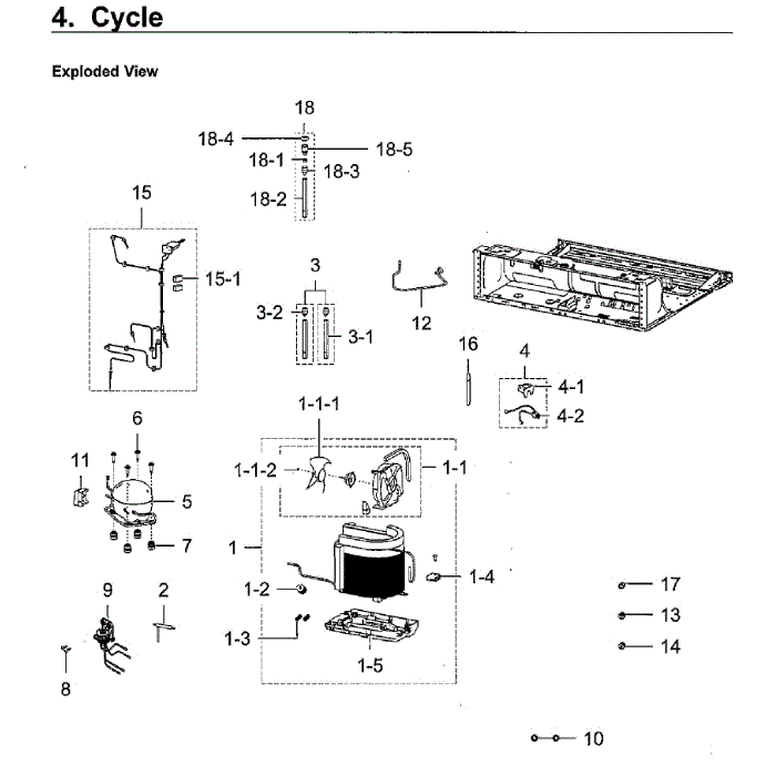 Compressor Diagram and Parts List for RF22M9581SG AA-00 Samsung Refrigerator