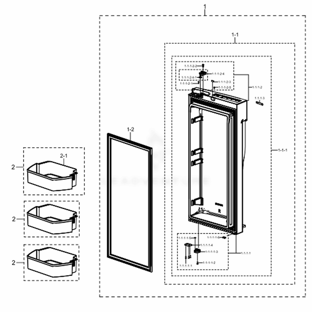 Fridge Door R Diagram and Parts List for RF23J9011SR (AA)(0011) Samsung Refrigerator