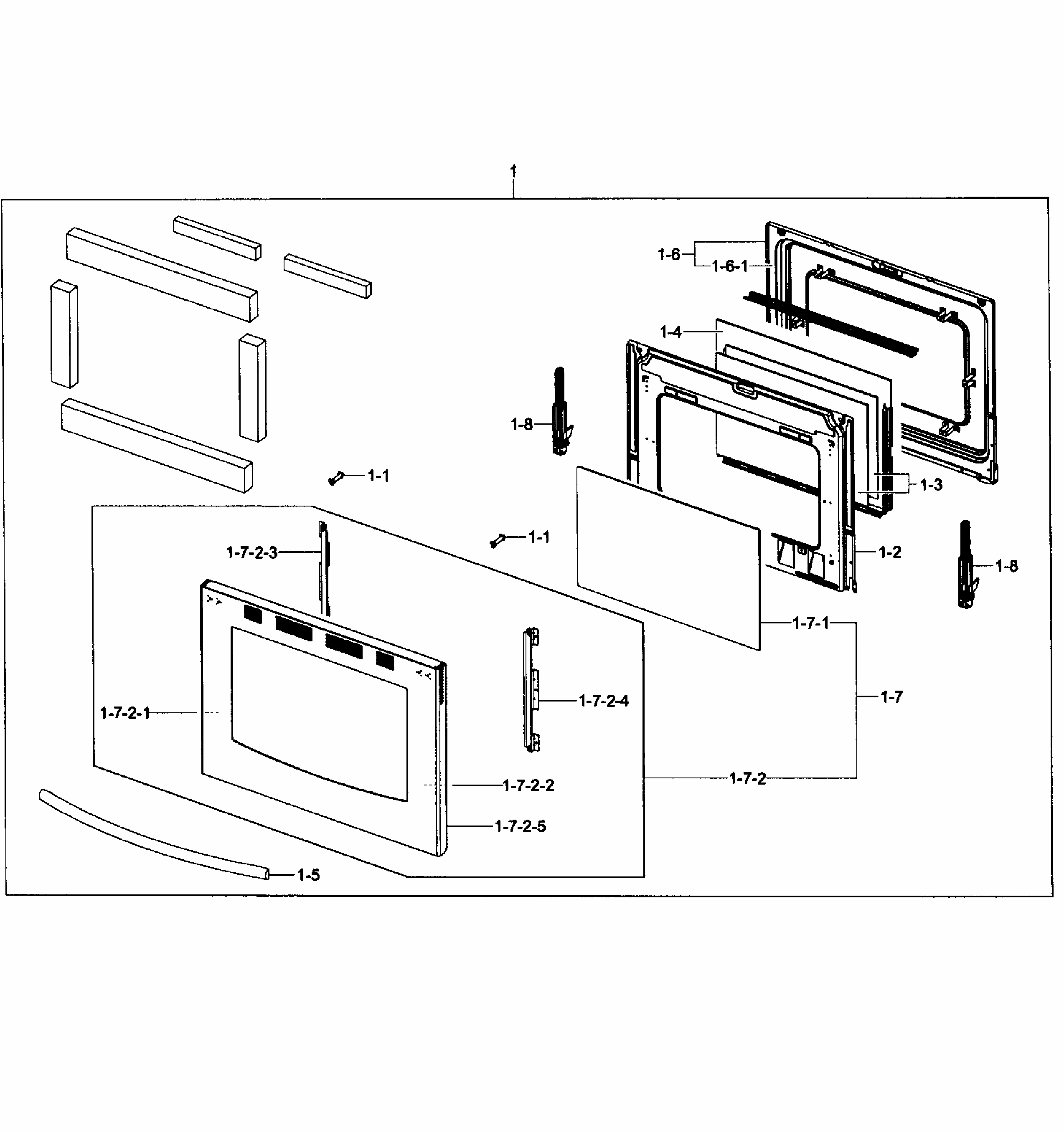 Drawer Assy Diagram and Parts List for FX510BGS XAA-0002 Samsung Range