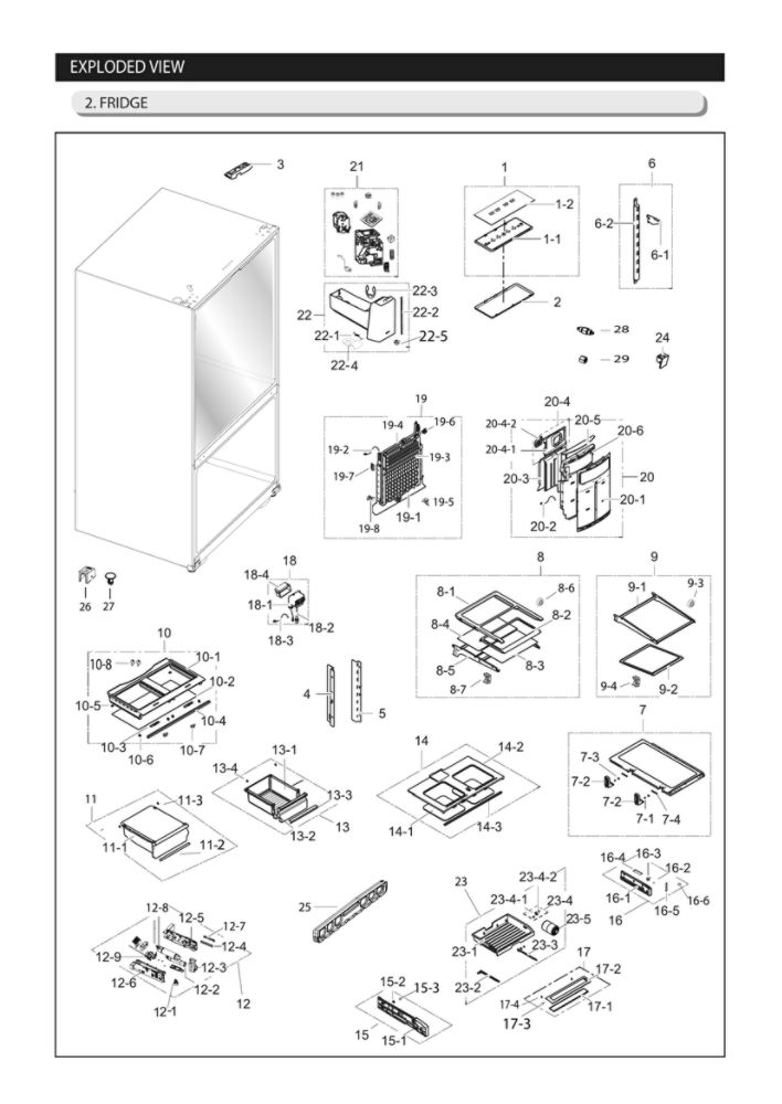 Refrigerator Parts Diagram and Parts List for RF263BEAESR AA-05 Samsung Refrigerator