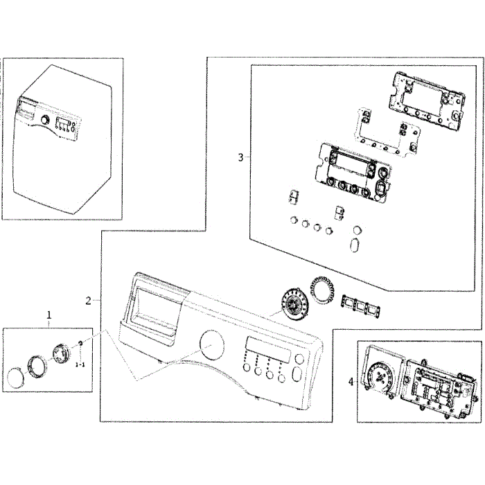 Panel Diagram and Parts List for WF350ANW XAA-00 Samsung Washer