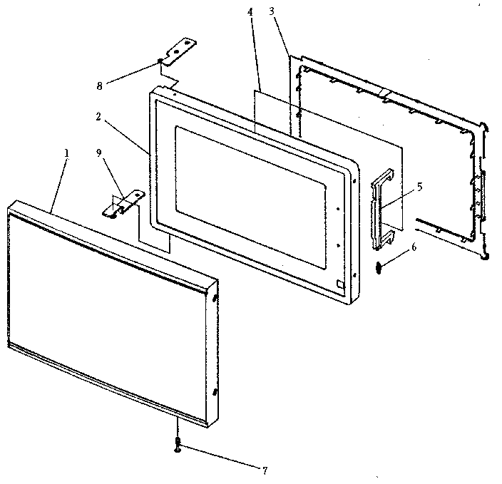 Door Diagram and Parts List for 4018923590  Kenmore Microwave