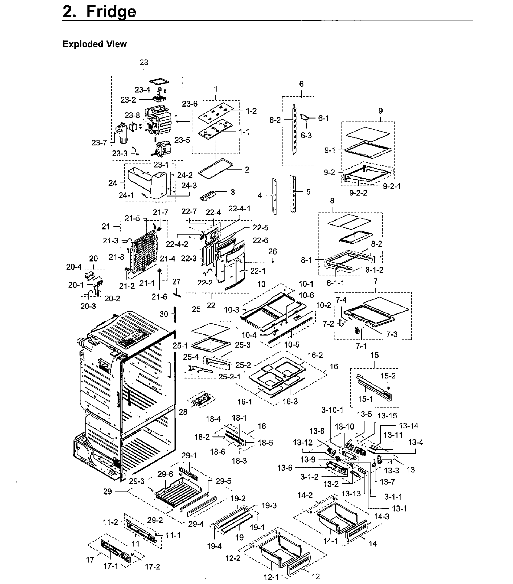 Fridge Diagram and Parts List for RF28HFEDBWW AA-0008 Samsung Refrigerator