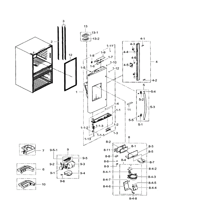 Fridge Door Lt Diagram and Parts List for RF24FSEDBSR AA-07 Samsung Refrigerator
