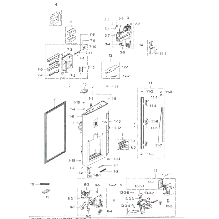 Fridge Door L Diagram and Parts List for RF24J9960S4 AA-02 Samsung Refrigerator