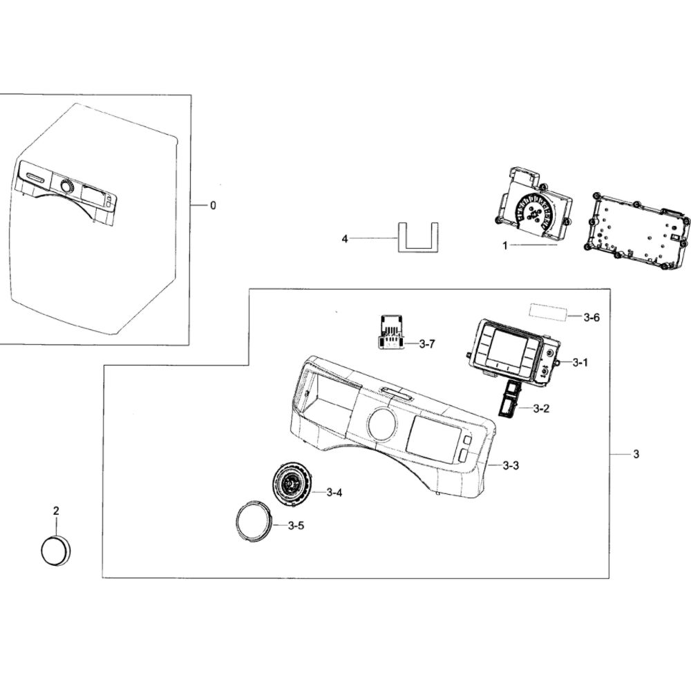 Control Panel Diagram and Parts List for WF45K6200AZ A2-11 Samsung Washer