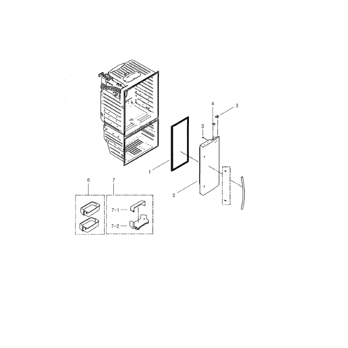 Refrigerator Door Right Diagram and Parts List for RFG29THDRS XAA-01 Samsung Refrigerator