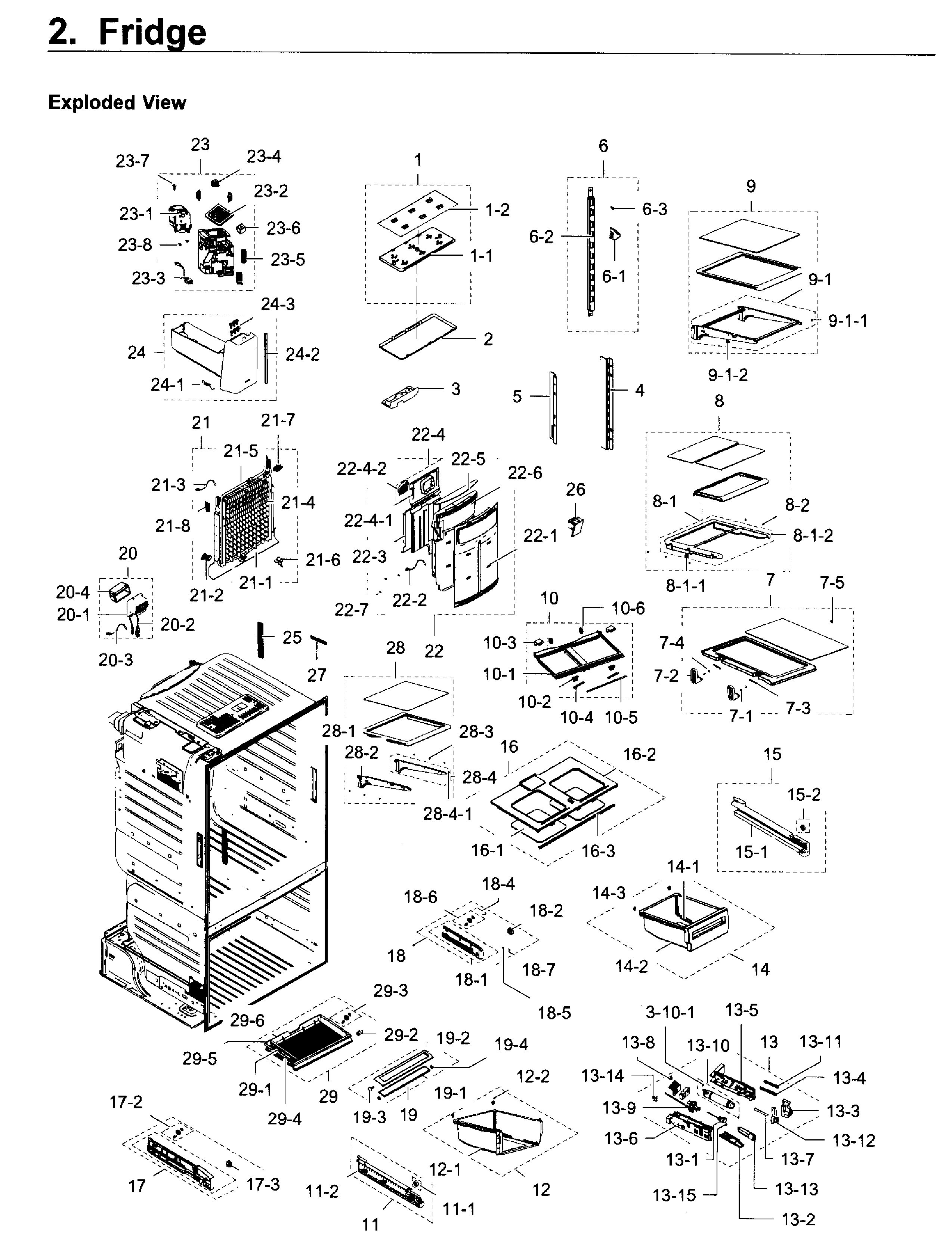 Fridge Diagram and Parts List for RF28HDEDPBC AA-0008 Samsung Refrigerator