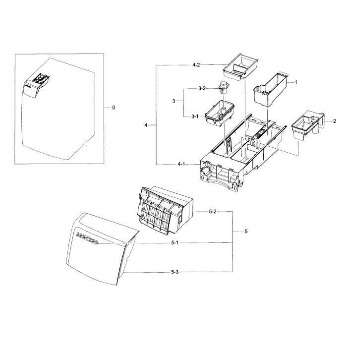 Drawer Diagram and Parts List for WF435ATGJRA A2-00 Samsung Washer