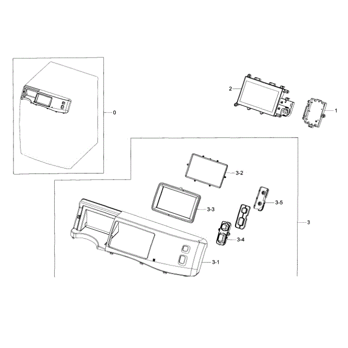 Control Panel Diagram and Parts List for WF457ARGSWR A2-00 Samsung Washer