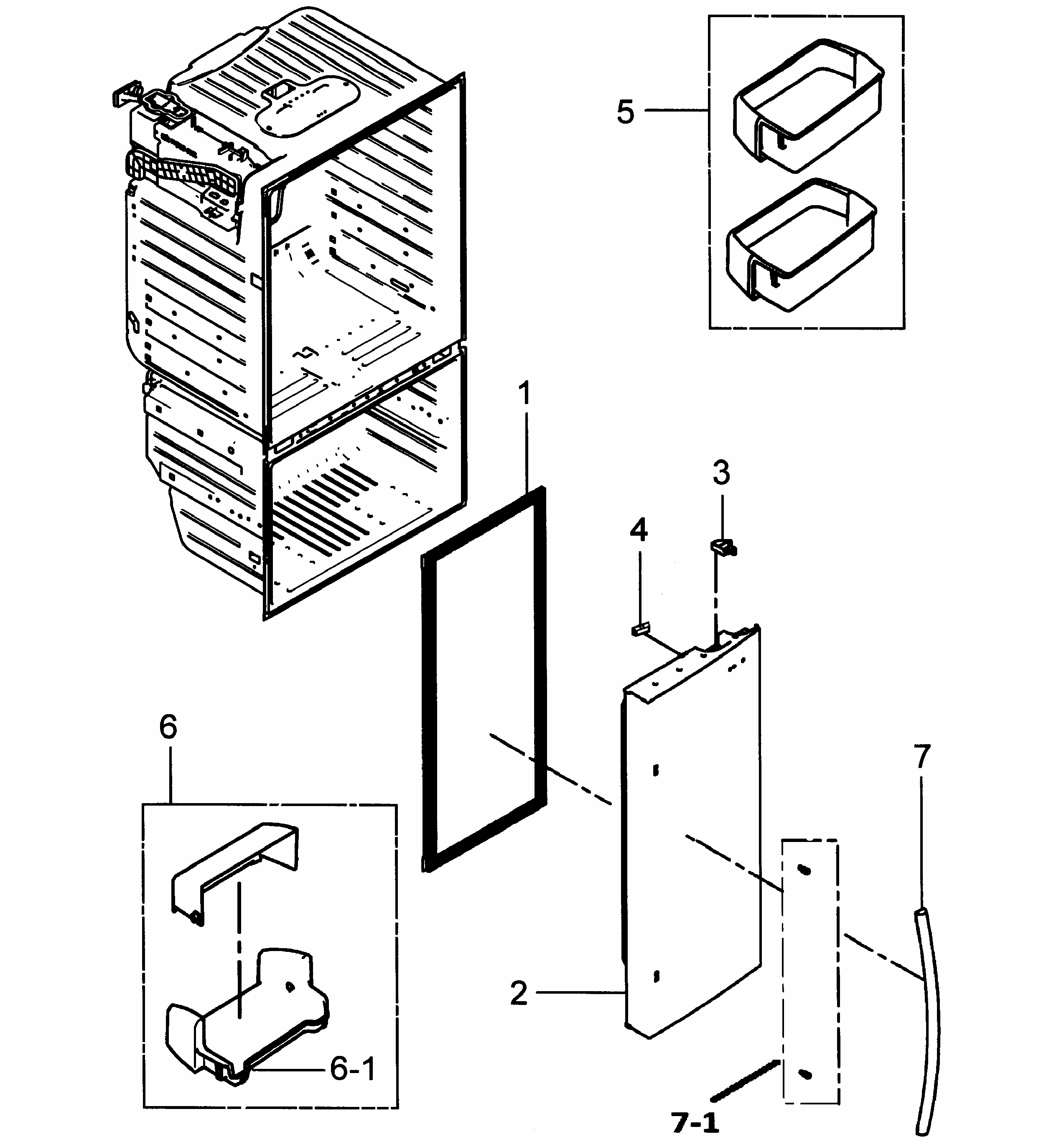 Right Door Diagram and Parts List for RFG298HDBP XAA-0000 Samsung Refrigerator