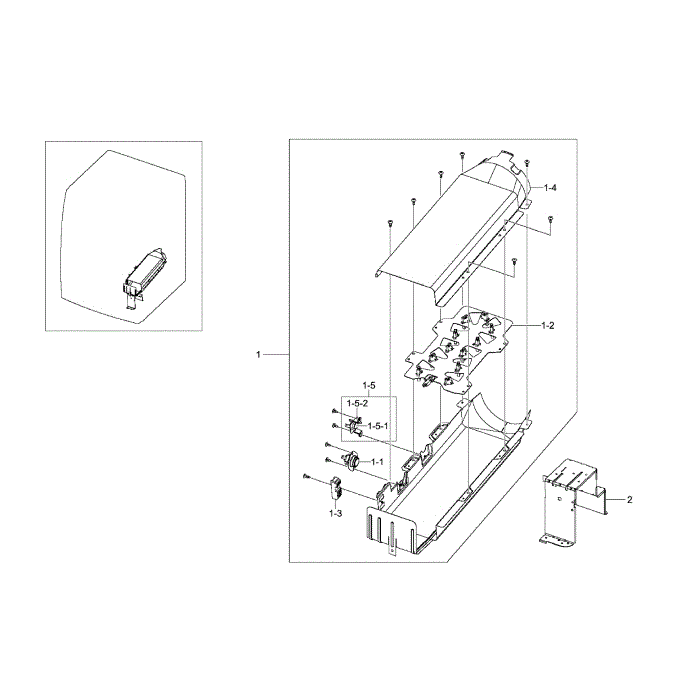 Duct Heater Diagram and Parts List for DV511AEW XAA-02 Samsung Dryer