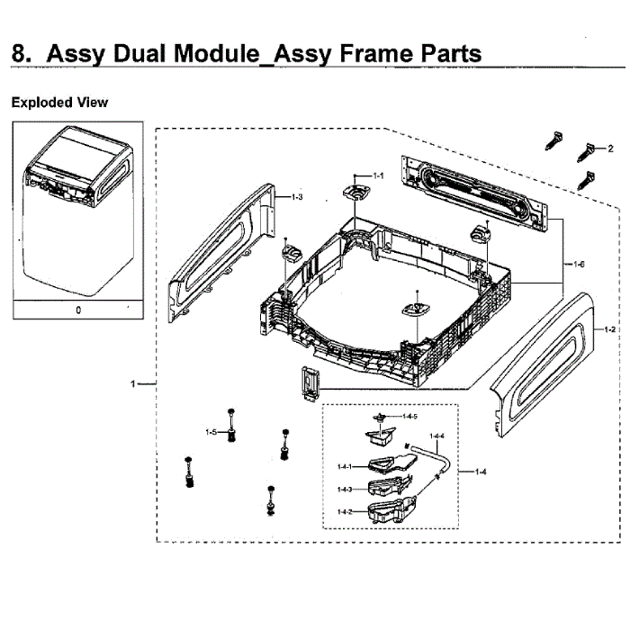 Dual Module 3 Diagram and Parts List for WV60M9900AW A5-01 Samsung Washer