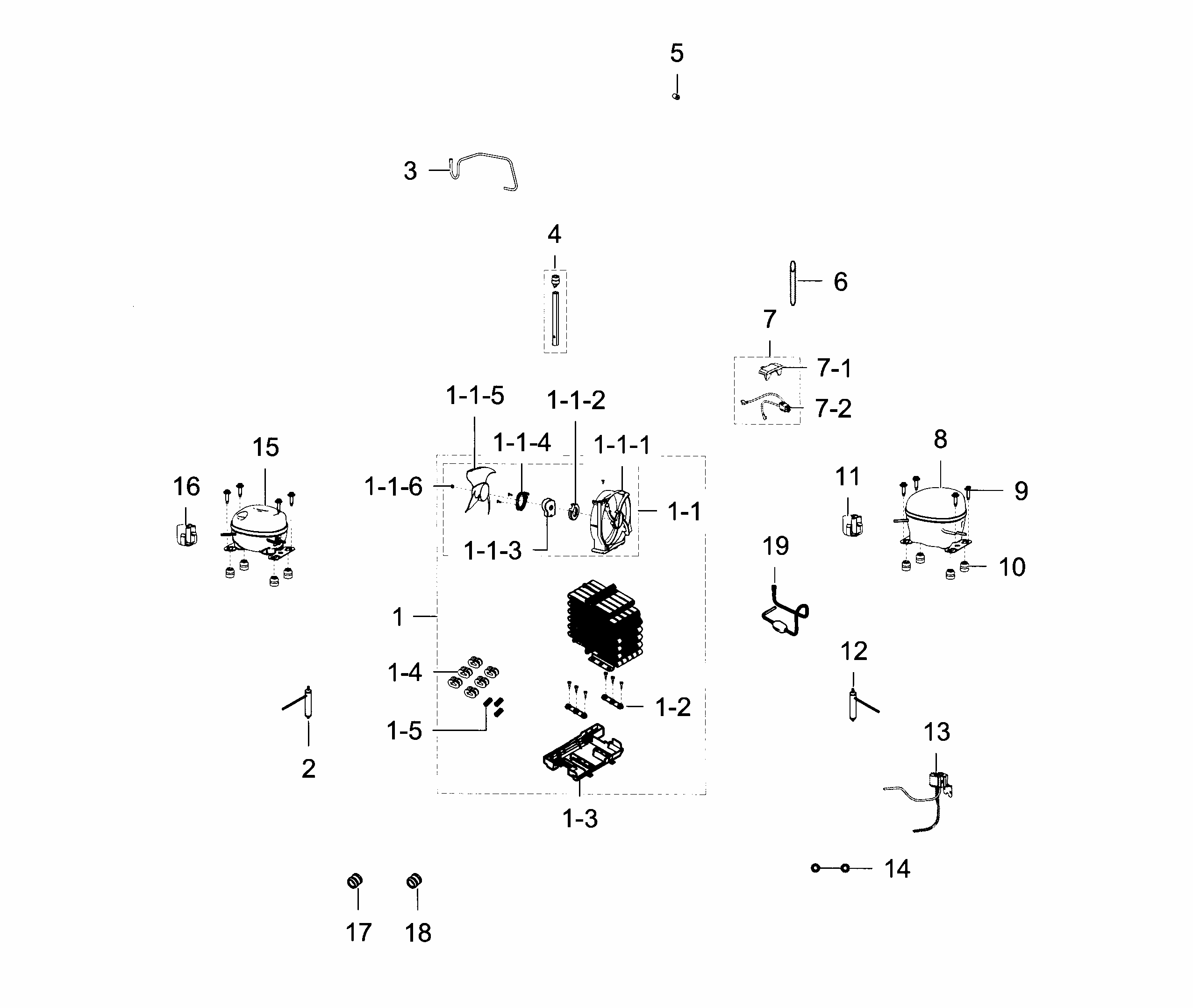 Cycle Diagram and Parts List for RF34H9960S4 AA-0001 Samsung Refrigerator