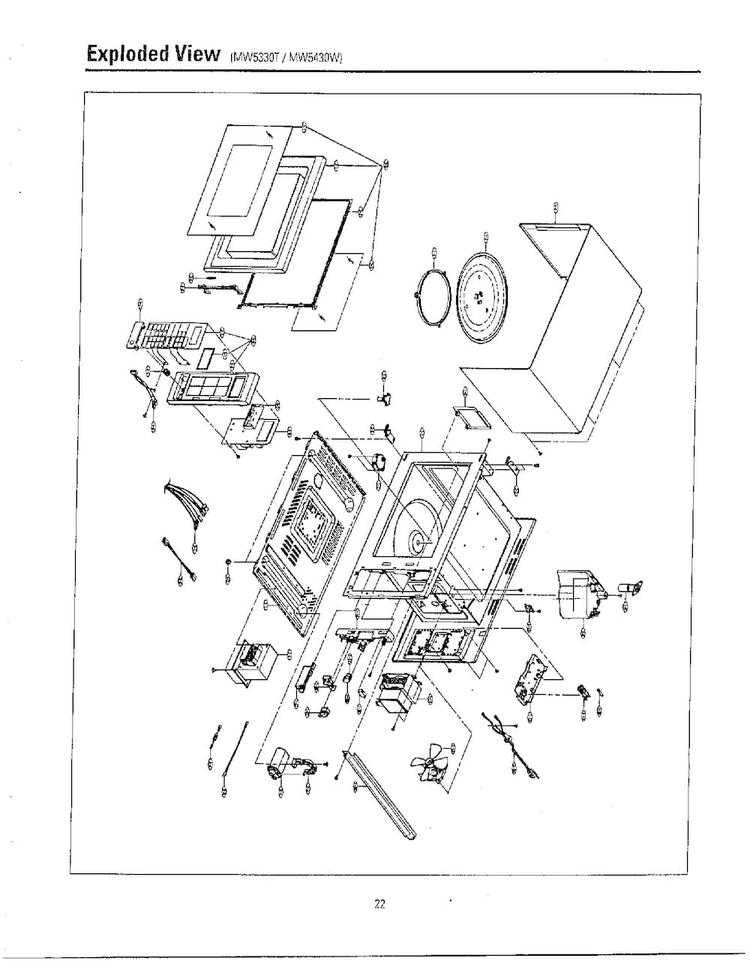Complete Microwave Oven Diagram and Parts List for MW6330T XAA Samsung Microwave