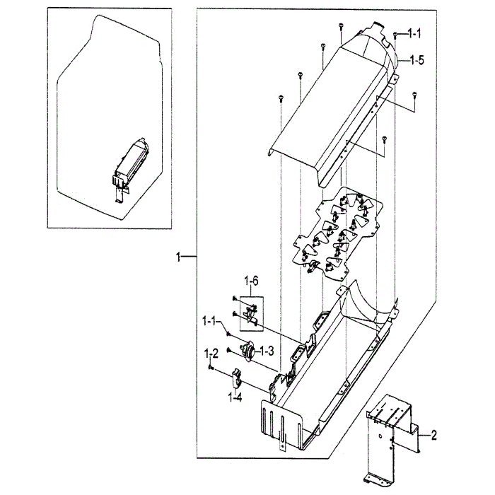 Heater Assembly Diagram and Parts List for DV5451AEW XAA-01 Samsung Dryer