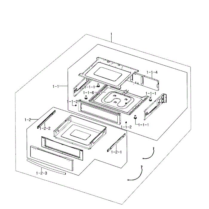 Drawer Assembly Diagram and Parts List for NE595R1ABSR AA-01 Samsung Range