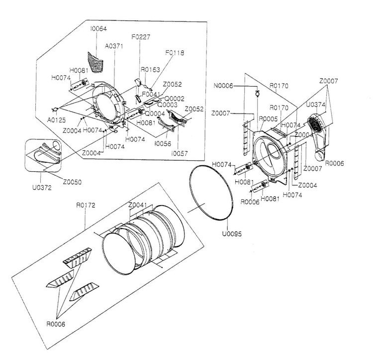 Drum Assy Diagram and Parts List for DV316LGS XAA Samsung Dryer
