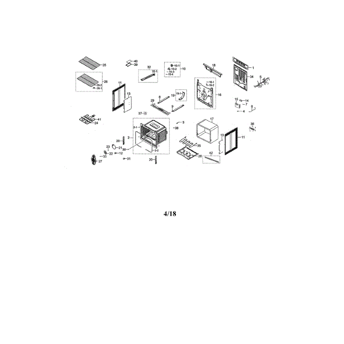 Main Unit Diagram and Parts List for NE59N6630SG AA-00 Samsung Range