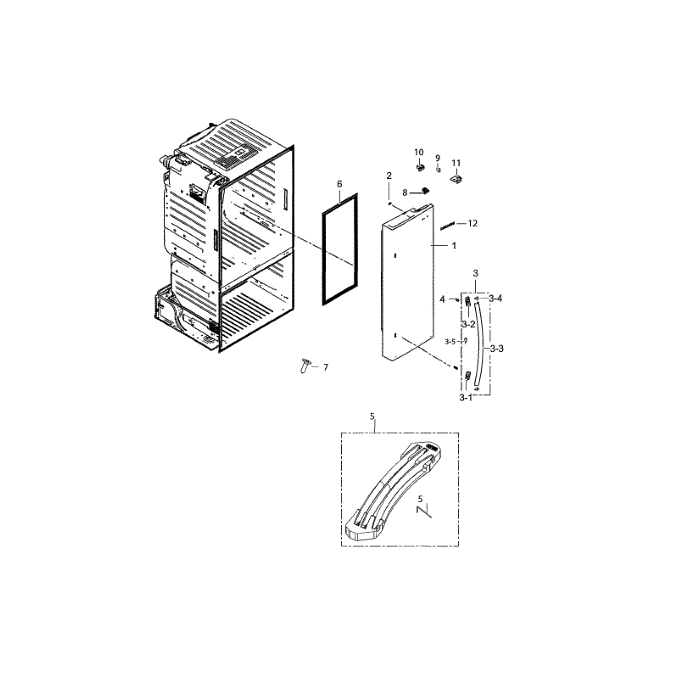 Right Fridge Door Diagram and Parts List for RF220NCTASP AA-00 Samsung Refrigerator