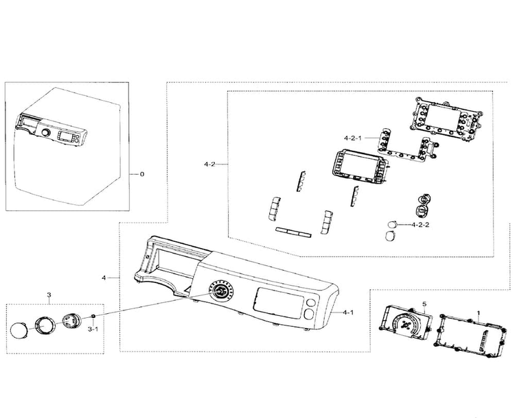 Control Panel Diagram and Parts List for WF511ABW XAA-0000 Samsung Washer