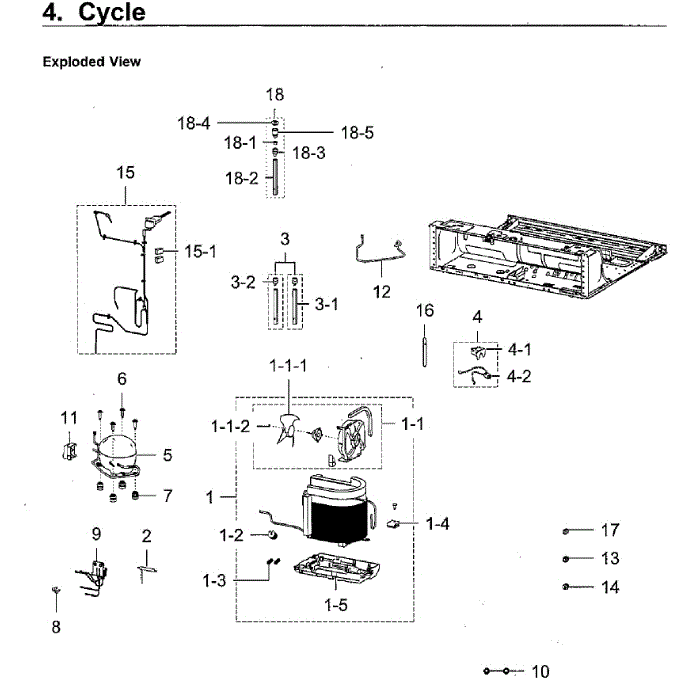 Compressor Diagram and Parts List for RF28M9580SR AA-00 Samsung Refrigerator