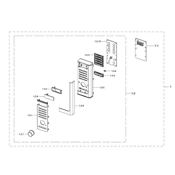 Control Assembly Diagram and Parts List for MC11H6033CT AA-00 Samsung Microwave