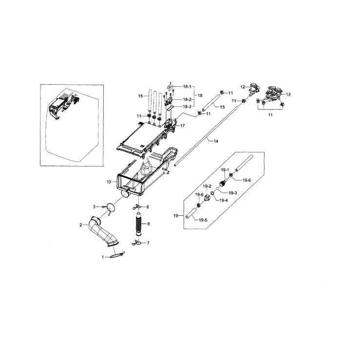 Housing-Drawer Diagram and Parts List for WF448AAP XAA-07 Samsung Washer