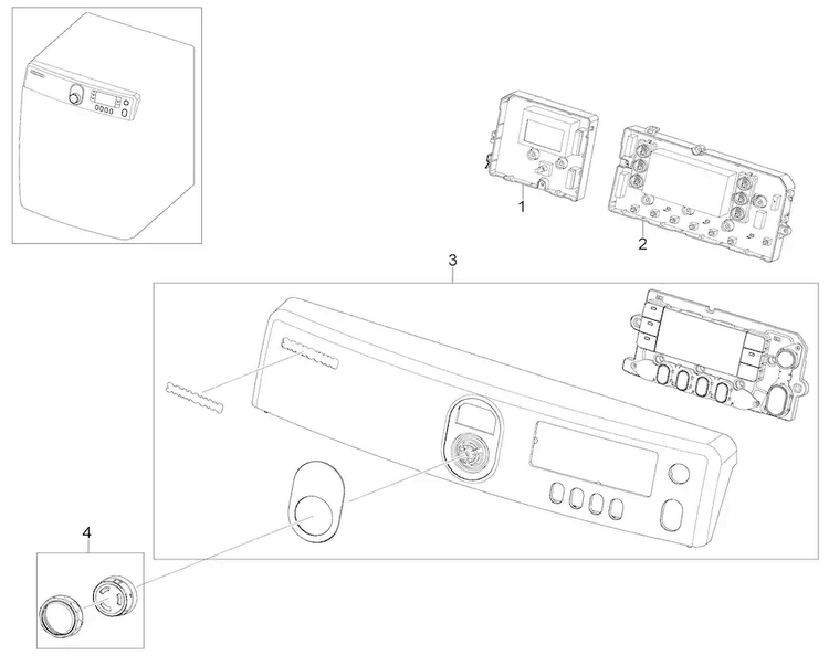Control Panel Diagram and Parts List for DV448AGW XAA-0002 Samsung Dryer