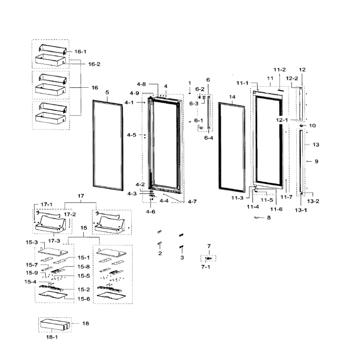 Right Door Diagram and Parts List for RH29H9000SR AA-03 Samsung Refrigerator