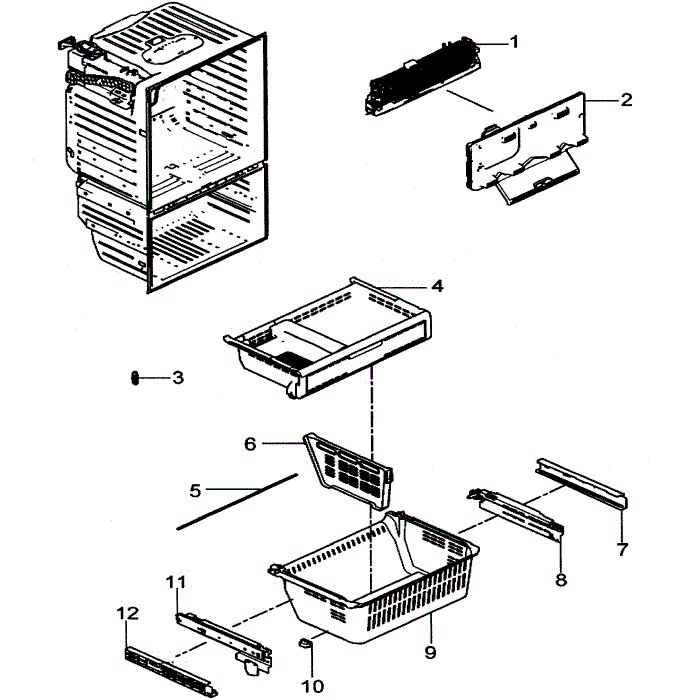 Freezer Diagram and Parts List for RFG297HDBP XAA-00 Samsung Refrigerator