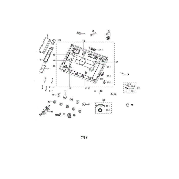 Module / Knobs Diagram and Parts List for NA36N7755TS AA-00 Samsung Cooktop