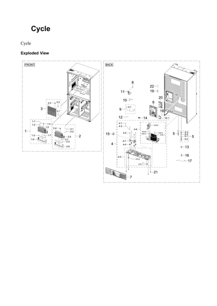 Cycle Parts Diagram and Parts List for RF23A9771SG AA-00 Samsung Refrigerator