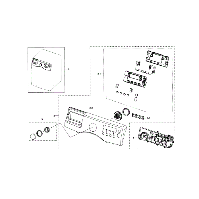 Control Panel Diagram and Parts List for WF330ANW XAA-00 Samsung Washer